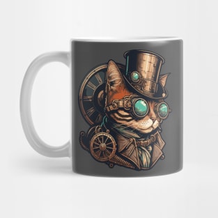 Steampunk Cat Sticker Mug